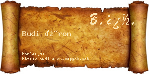 Budi Áron névjegykártya